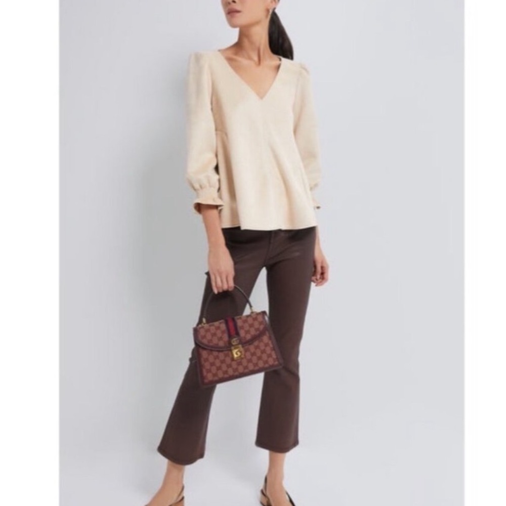 TUCKERNUCK‎ Bone Suede Easton Blouse Size Medium